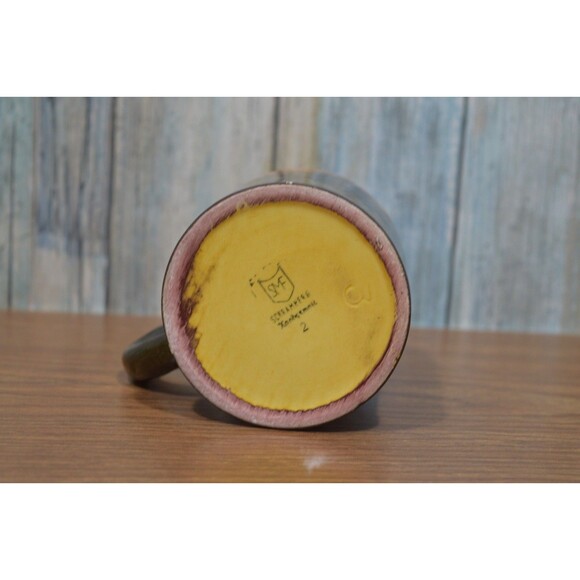 Hand Painted Black Forest Mug Schramberg Germany Pottery Alpine Chalet Drip SMF - Picture 11 of 12